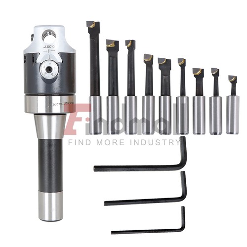 9pcs boring head r8 shank - r8,